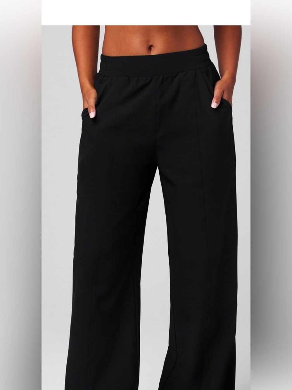 Fabletics Black Wide-Leg Pull-On Pants